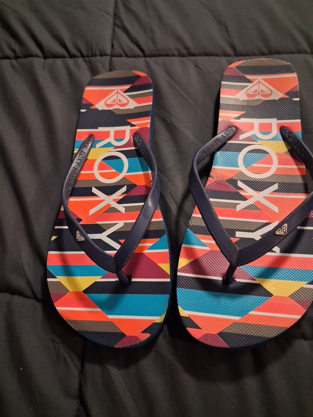 Roxy Multicolor Striped Flip Flops